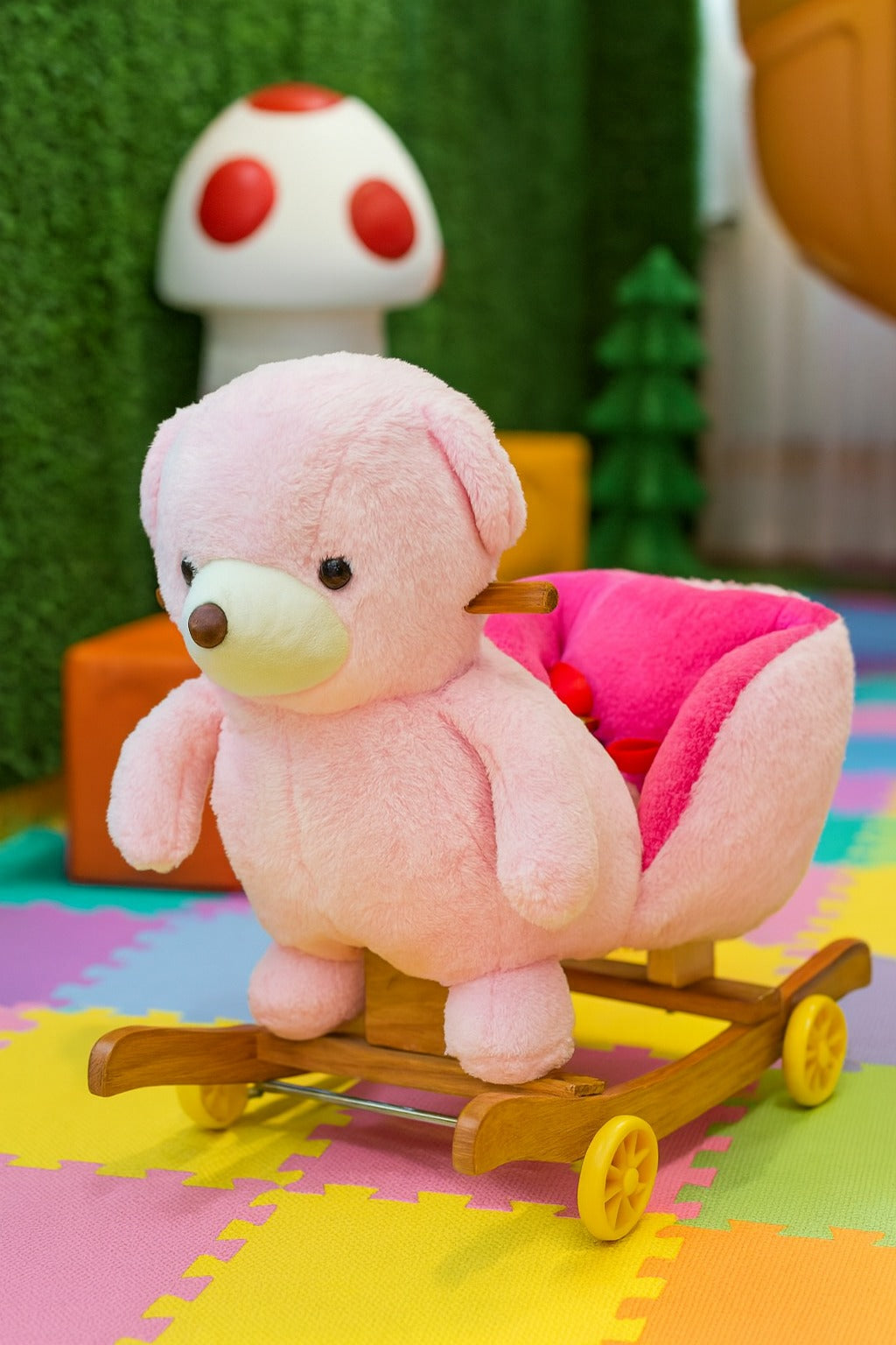 2in1 ride Rocker for Children Pink Bear-BZ