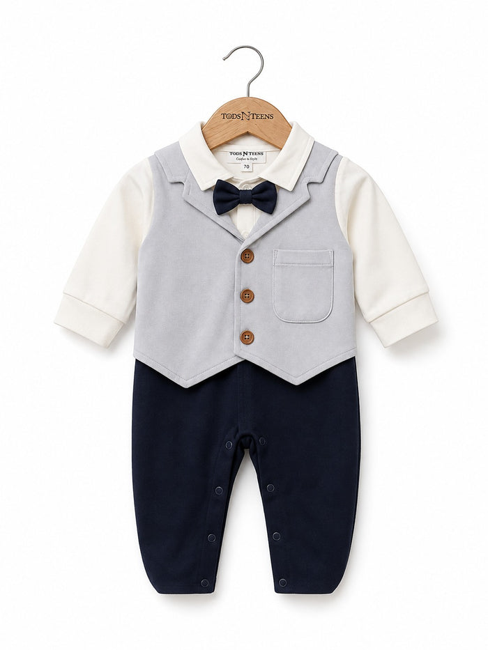 Dove Tux Romper (0-36M) Grey