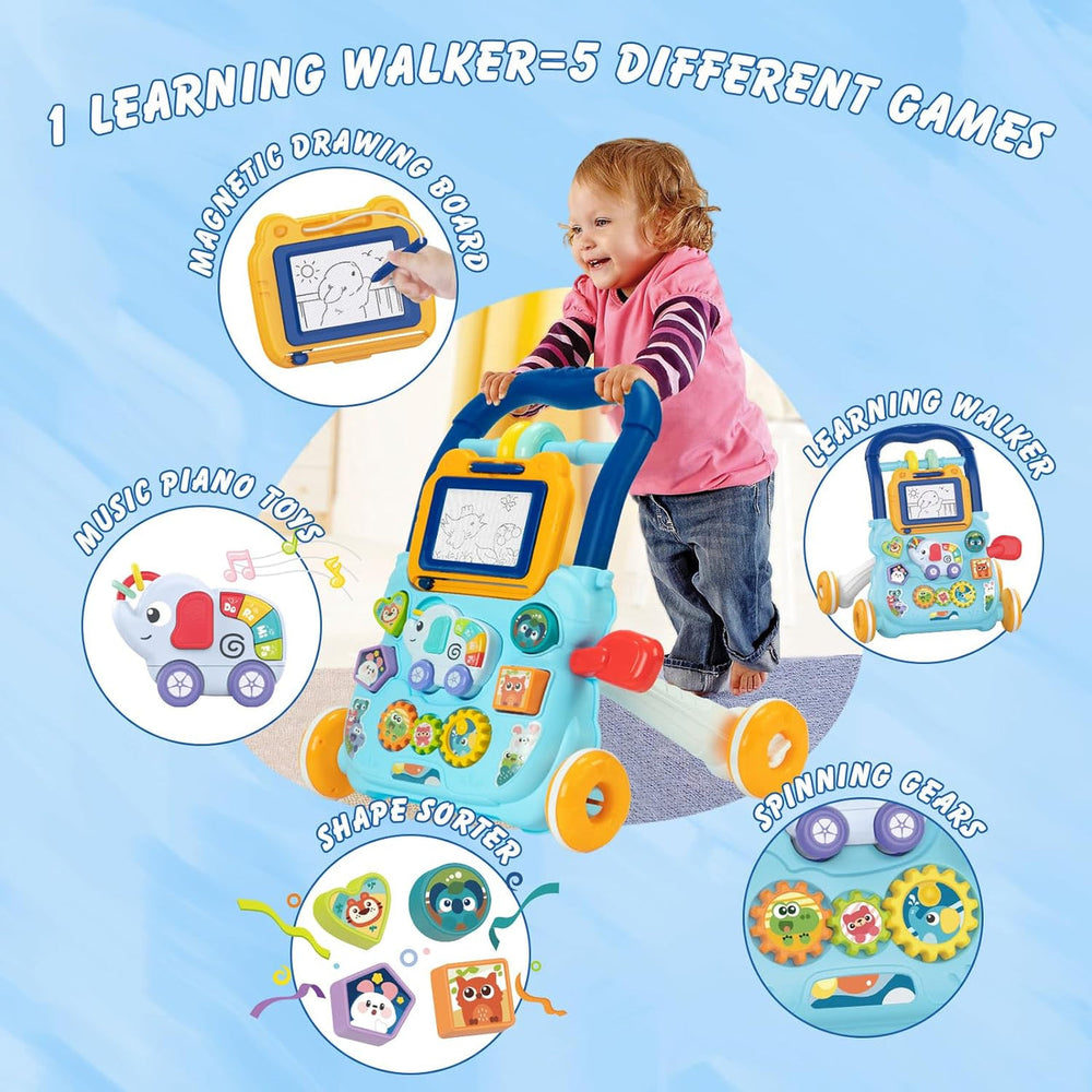Huanger 2 in 1 Baby Walker with Drawing Board-Sit-to-Stand - 0810-11
