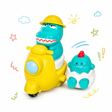 1 Piece Dino on Car Press/Release Toy