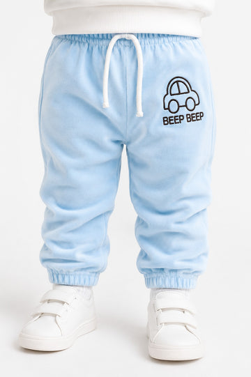 Velvet Trouser (9-24M) - Light Blue