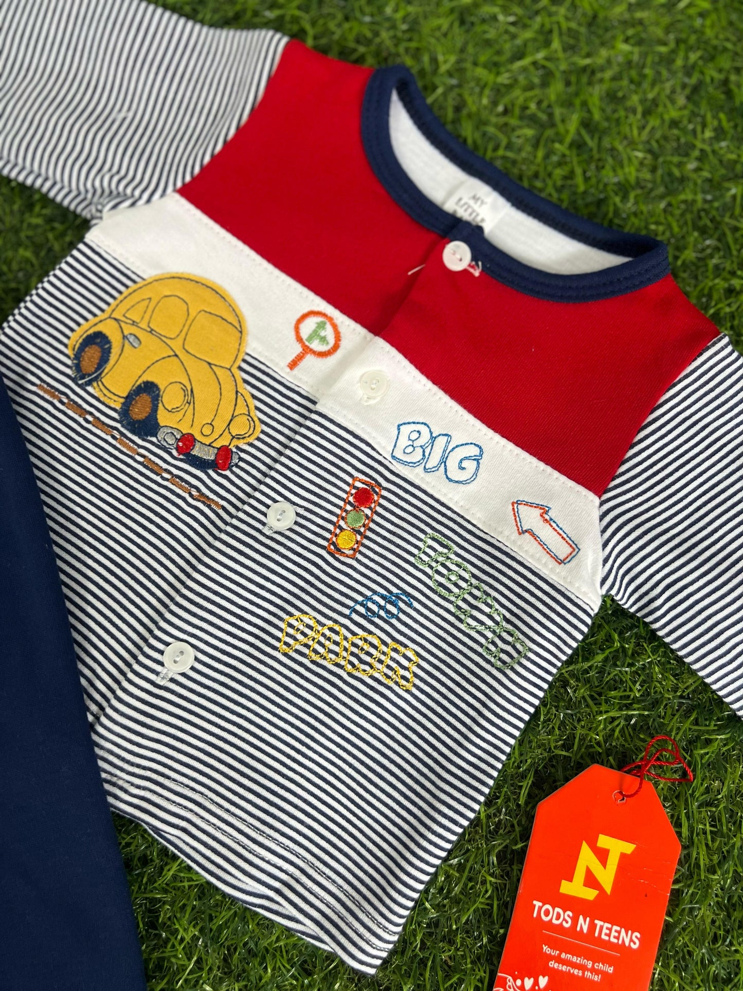 Big Car 2 Piece Boys Tropical Dress 0-9M