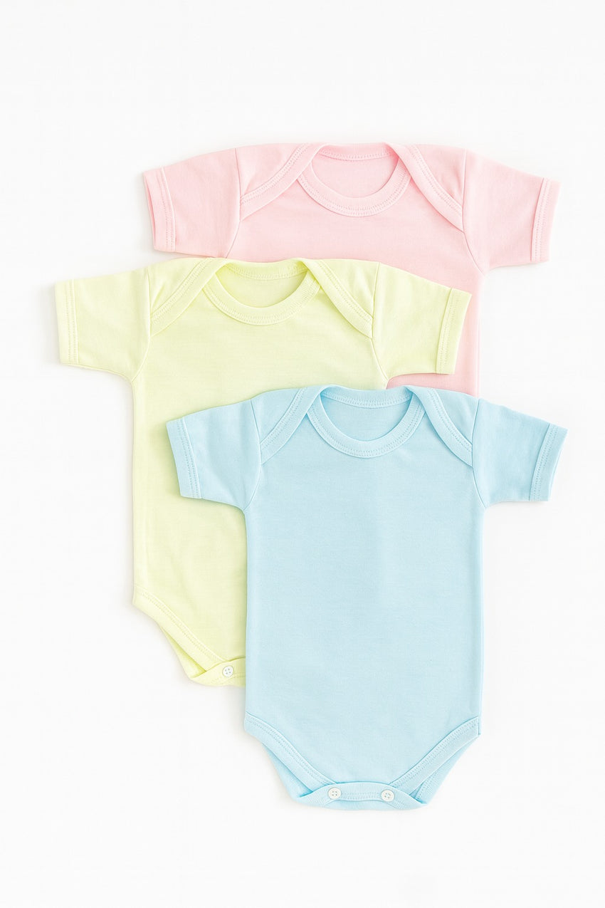 Pack of 3 Plain Bodysuits (0-12M)