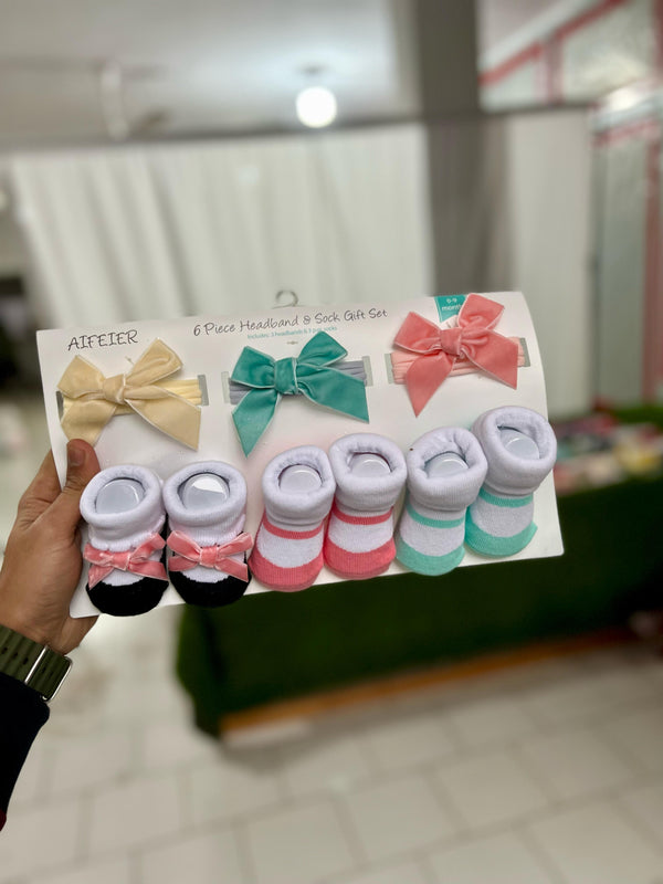 6 pcs Headbands & Socks Giftset