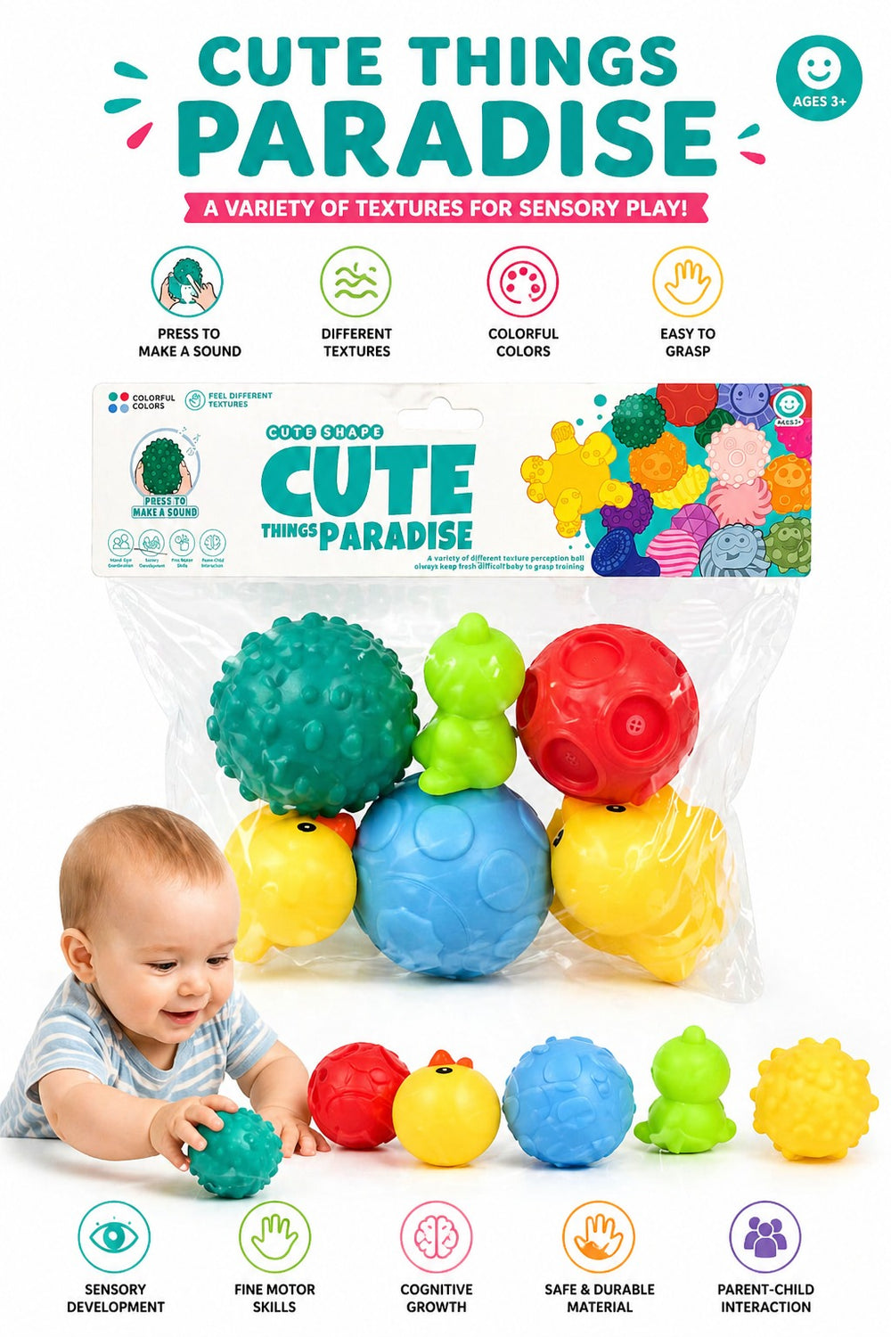 Soft Silicone Toy 6 pcs - W8603
