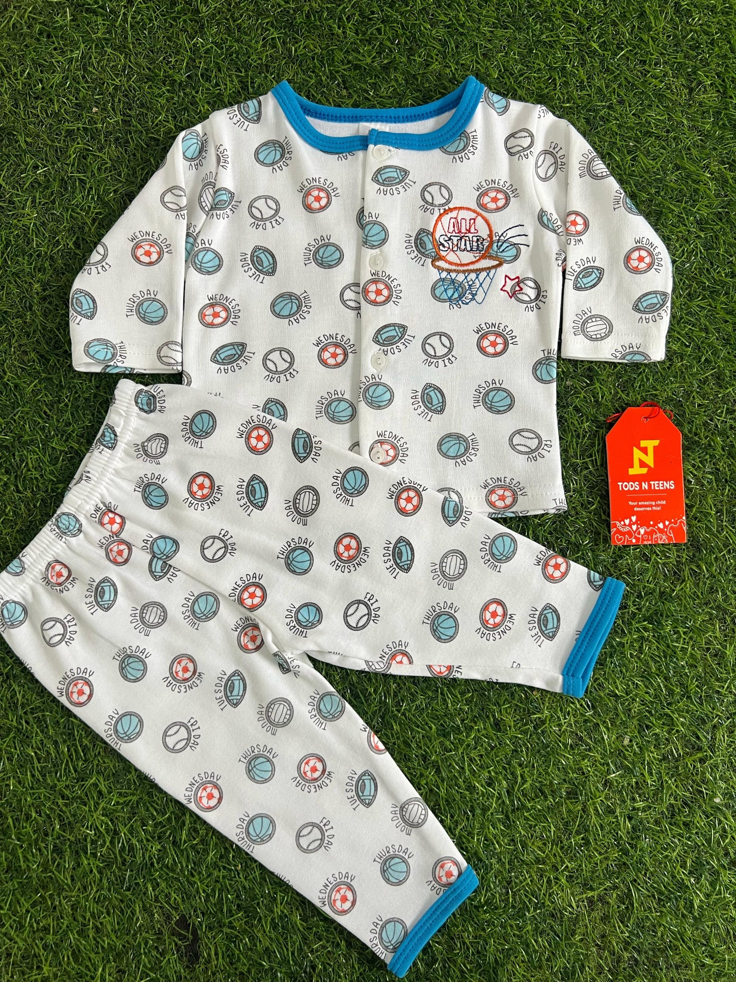 Sports 2 Pc Cotton Dress 0-9M
