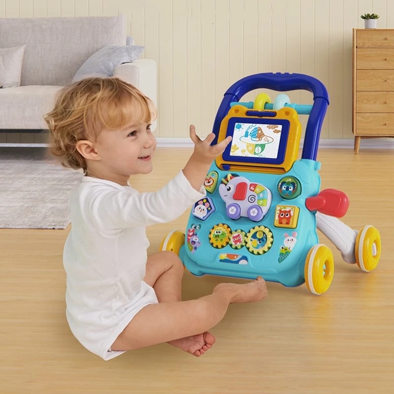 Huanger 2 in 1 Baby Walker with Drawing Board-Sit-to-Stand - 0810-11