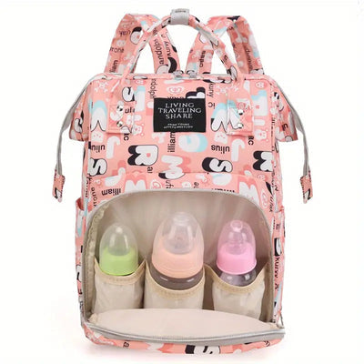 Baby Diaper Bag (Waterproof) Alphabet Purple-DB220
