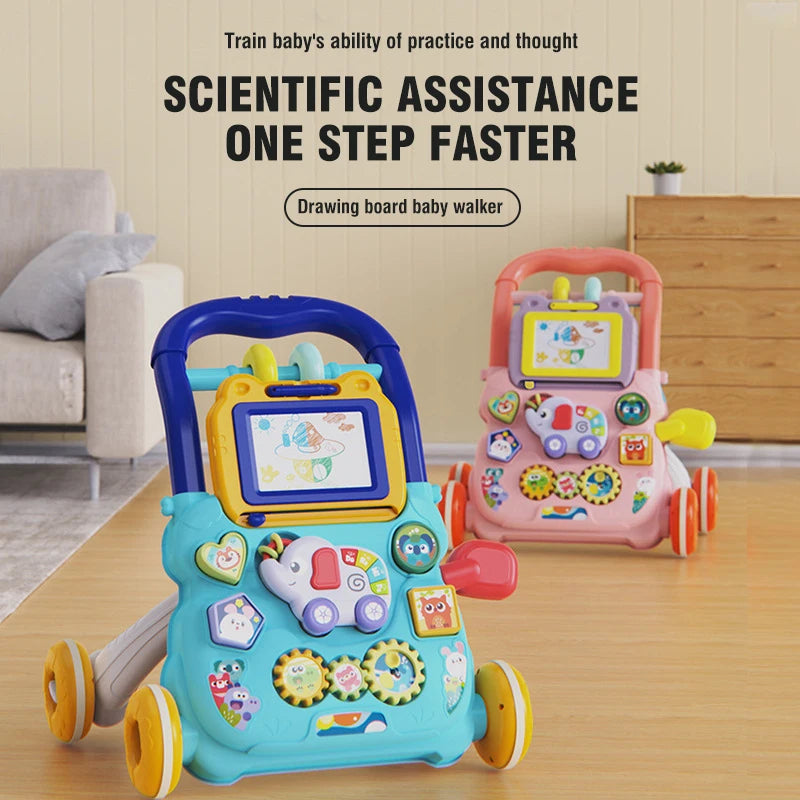 Huanger 2 in 1 Baby Walker with Drawing Board-Sit-to-Stand - 0810-11