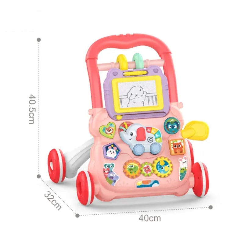 Huanger 2 in 1 Baby Walker with Drawing Board-Sit-to-Stand - 0810-11