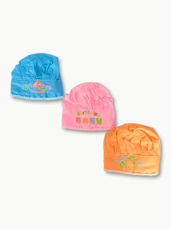 Pack Of 3 Infant Baby Caps (0-3M)