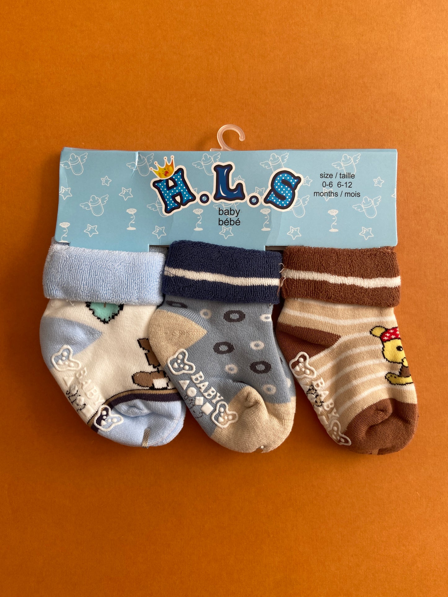 SH534-pack of 3 Winter Baby Socks - 0-12M
