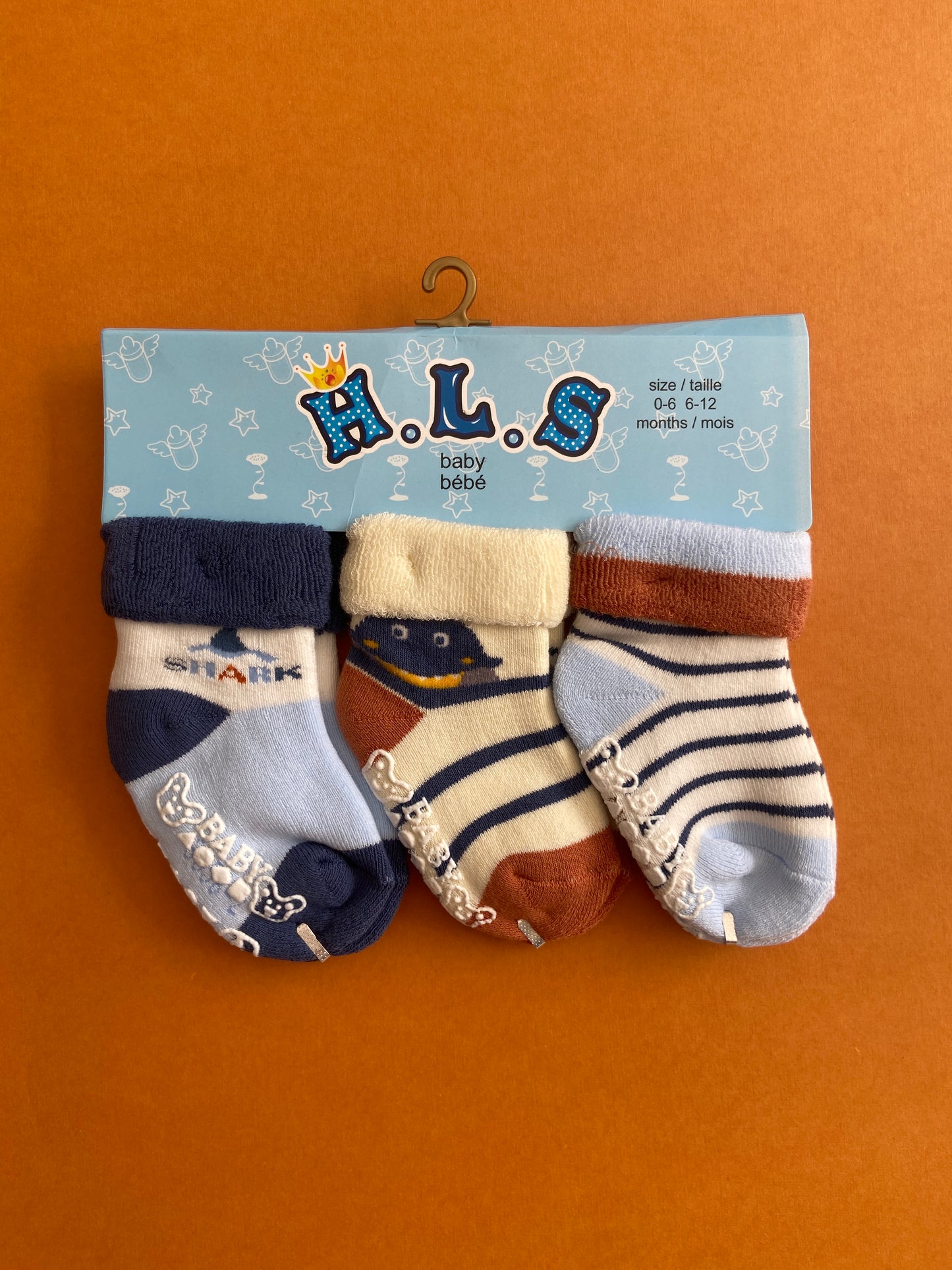 SH534-pack of 3 Winter Baby Socks - 0-12M