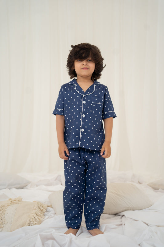 Navy Polka Nightsuit