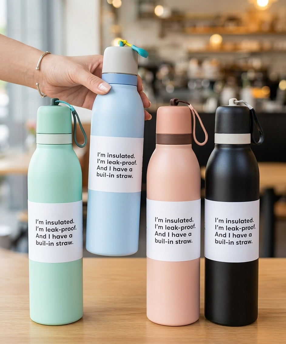 Imported Stainless Steel Travel Bottle (600ML) - 112-15
