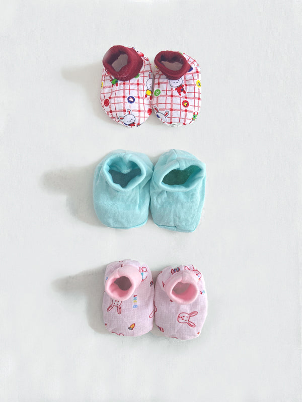 Cotton Baby Booties-Pack Of 3