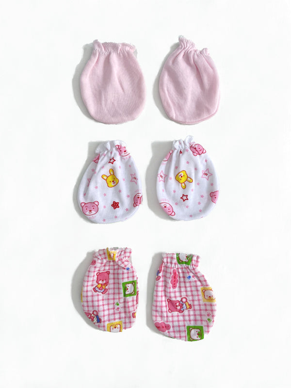 Pack of 3 Organic Cotton Baby Mittens