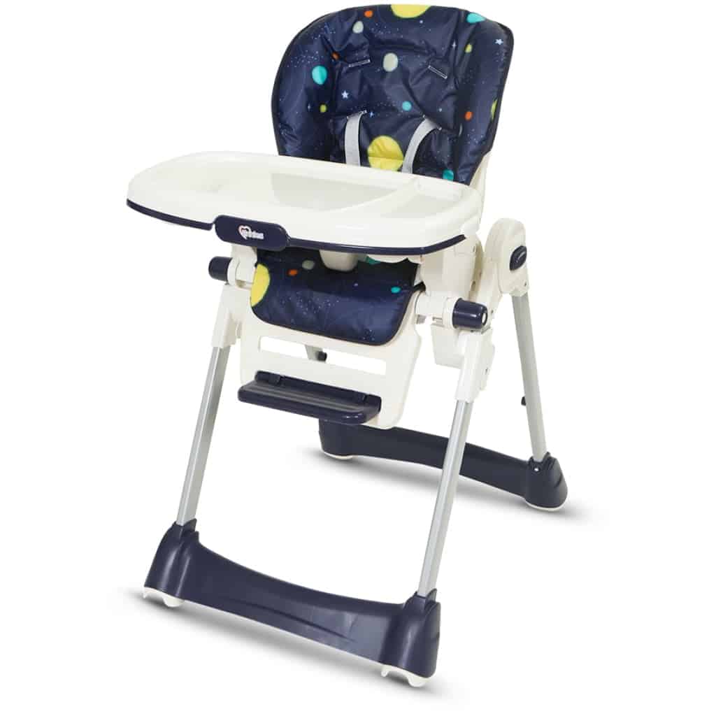 TINNIES BABY ADJUSTABLE HIGH CHAIR BLUE PLANET