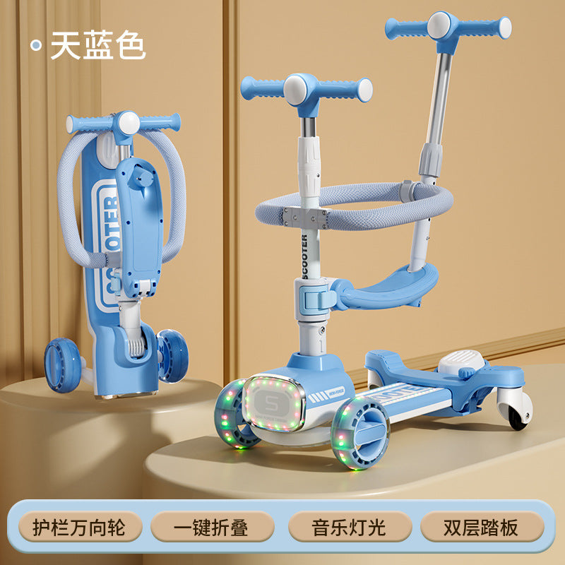 3 in 1 Stylish Scooty with Light & Sound-BZ-PY619