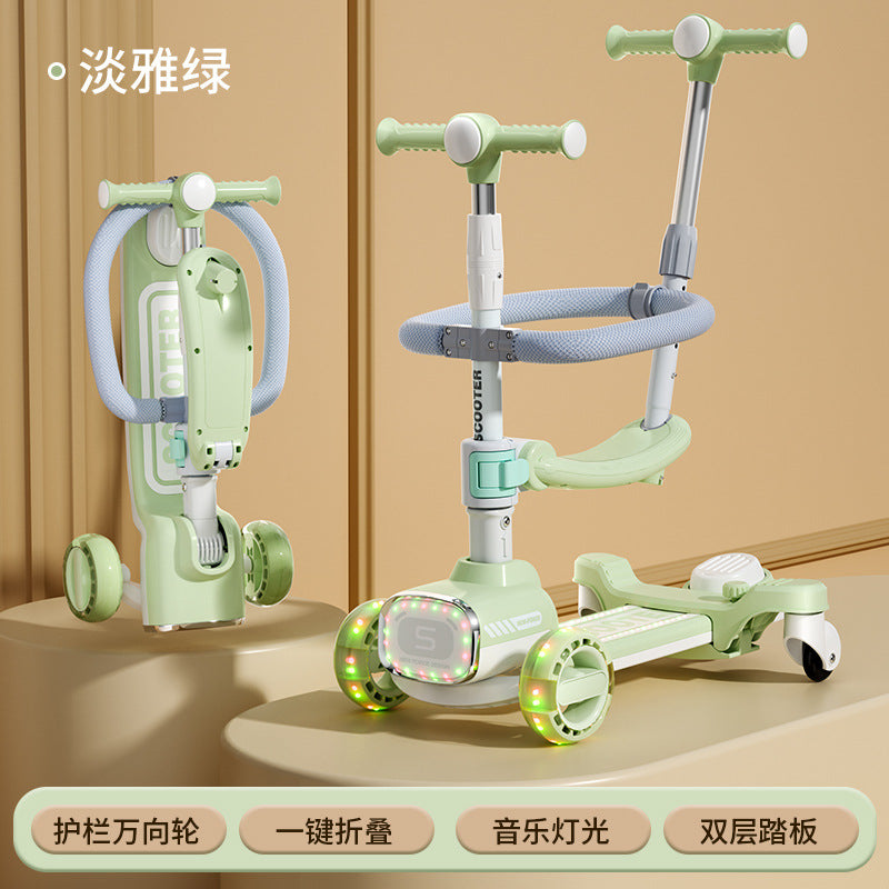 3 in 1 Stylish Scooty with Light & Sound-BZ-PY619