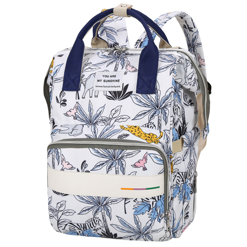 White Blue Jungle Diaper Bag-DB210
