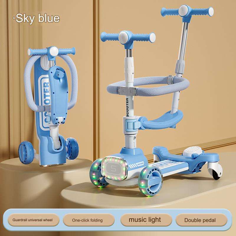 3 in 1 Stylish Scooty with Light & Sound-BZ-PY619