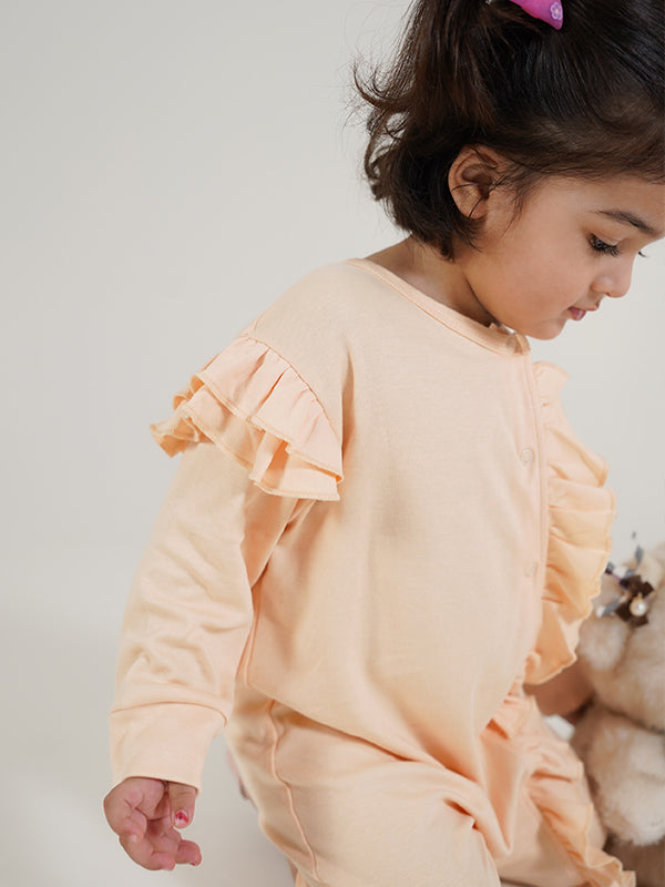 Peach Maple Frill Dress