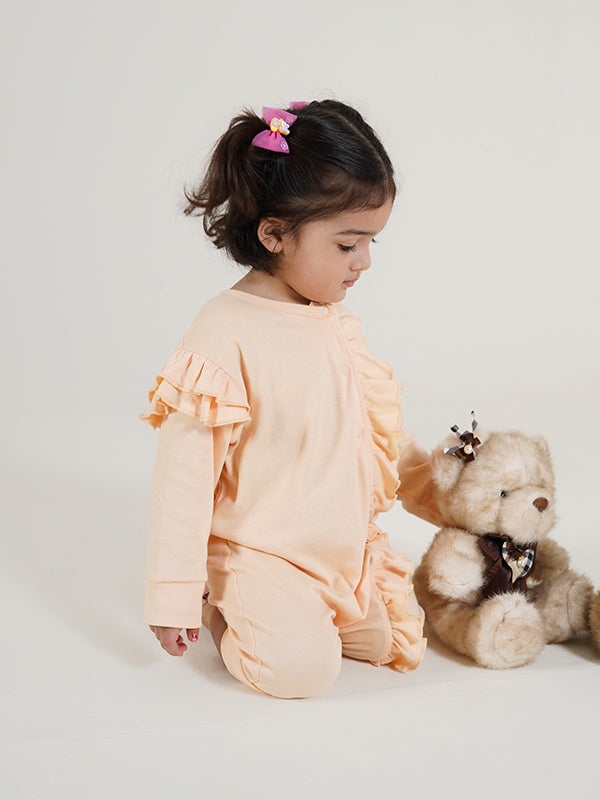 Peach Maple Frill Dress