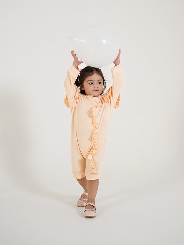 Peach Maple Frill Dress