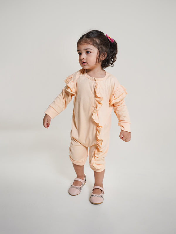Peach Maple Frill Dress