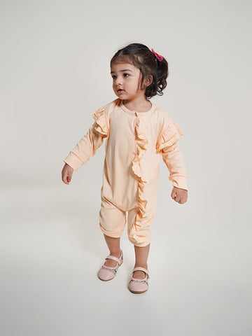 Maple Frill Dress (0-36M) Peach