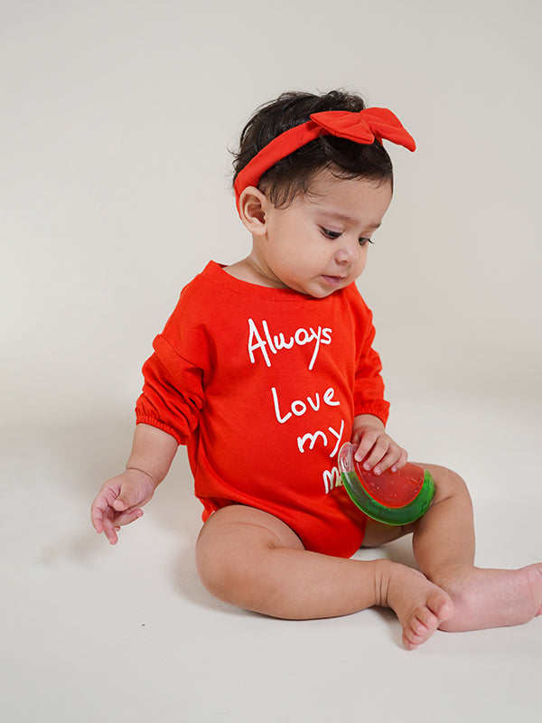 Always Love Mummy Outfit-Red