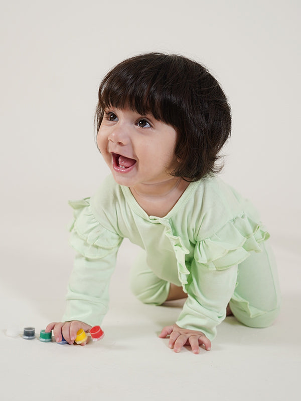 Maple Frill Dress (0-36M) Green
