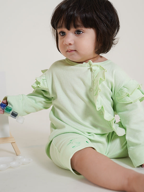 Maple Frill Dress (0-36M) Green