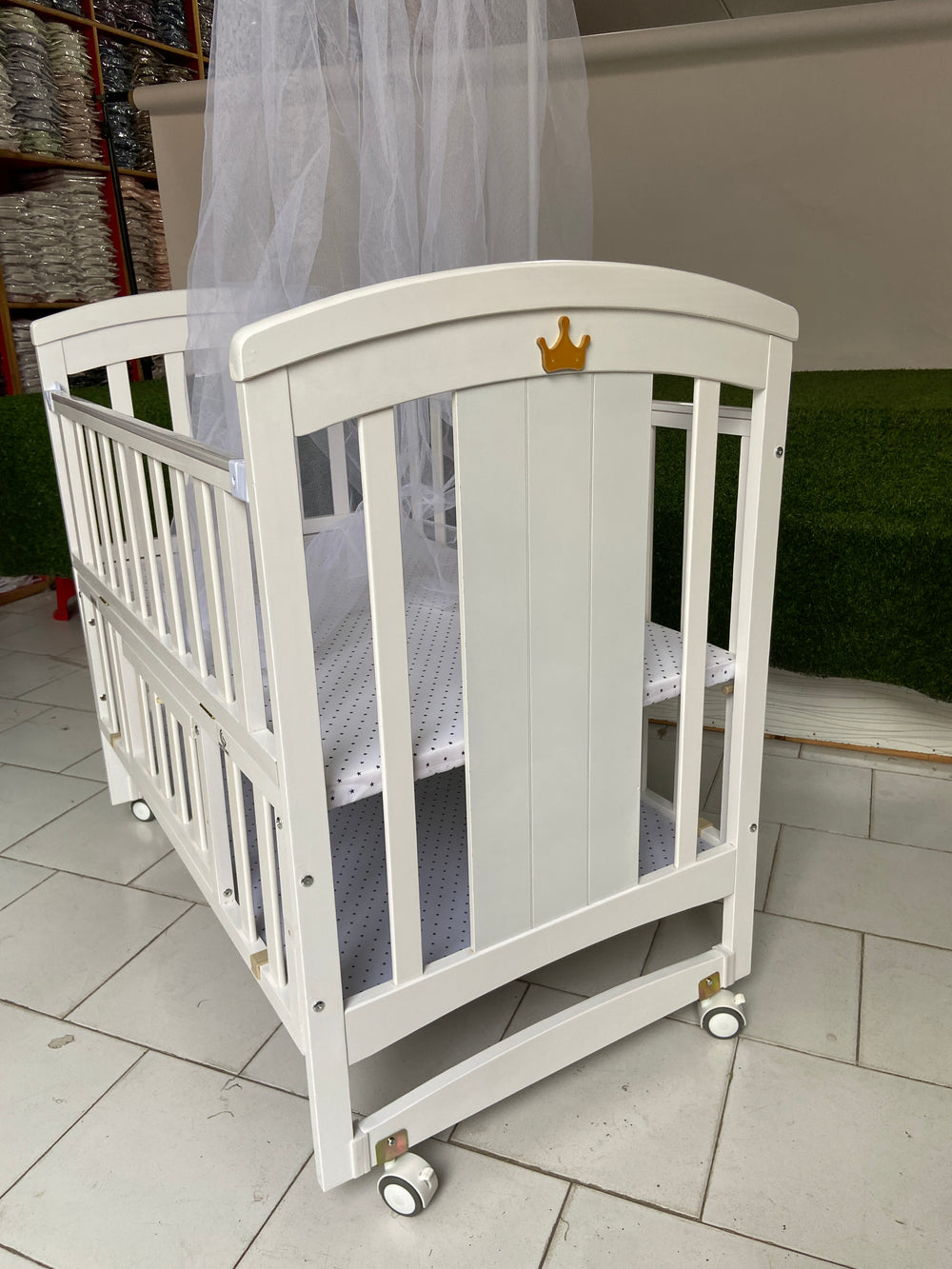 Imported Premium Multifunctional Baby Wooden Cot - 883