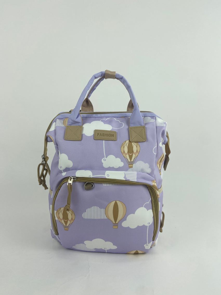 Air Balloon Theme Baby Diaper Bag - Purple