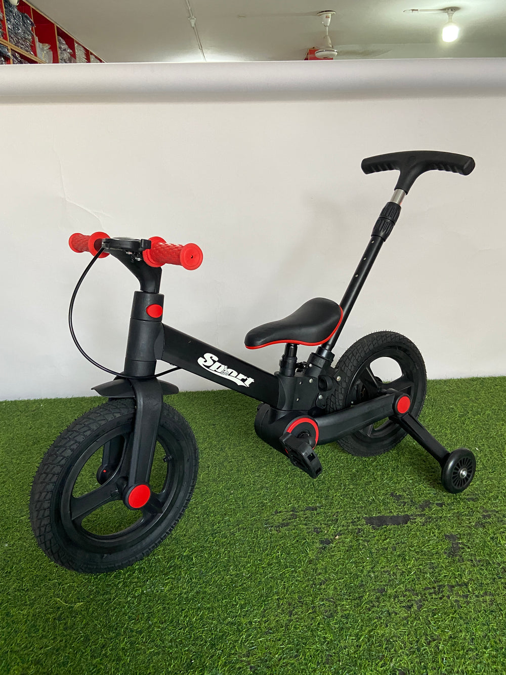 3-in-1 Bicycle With Parent Handle Imported - Black