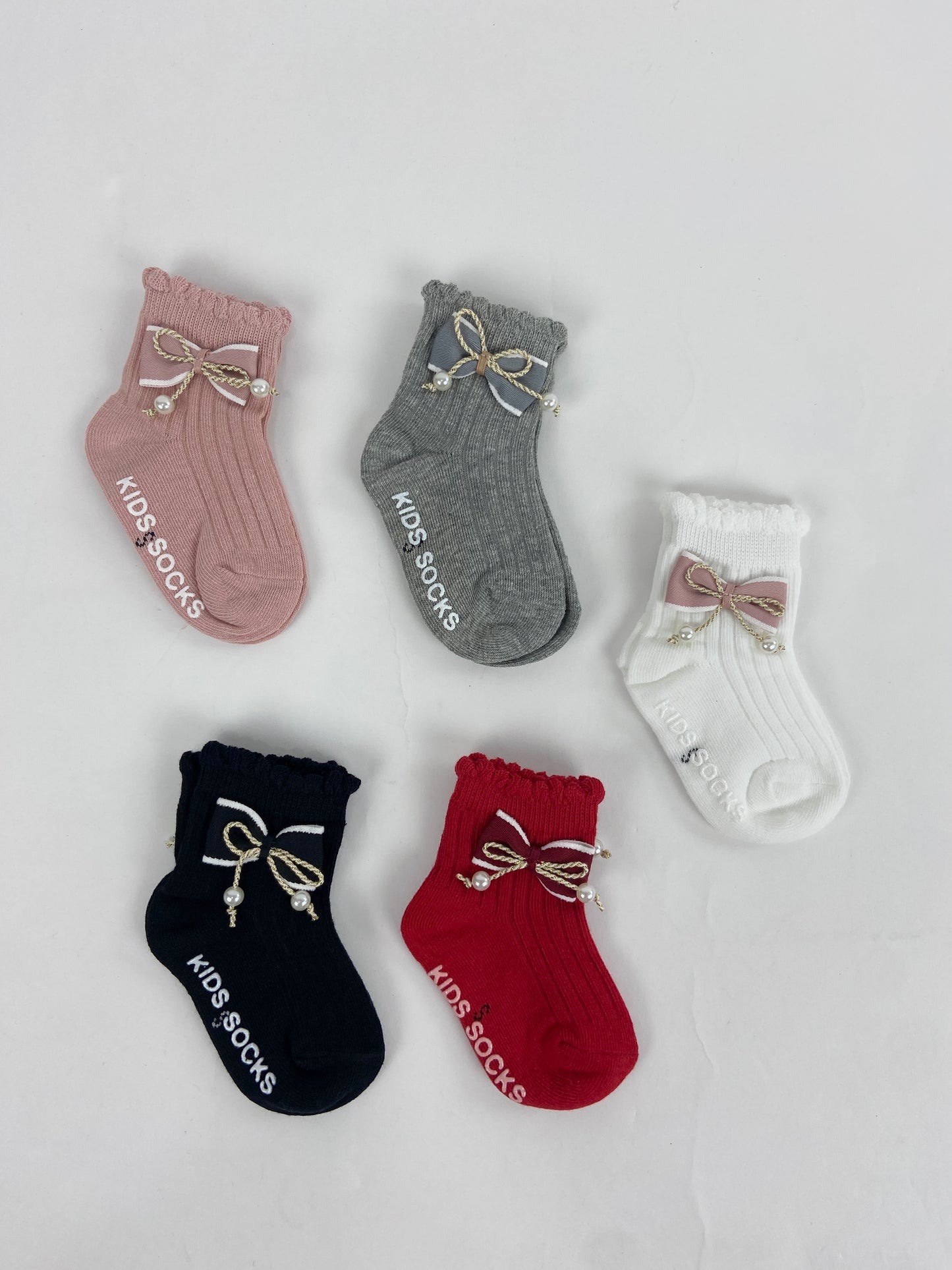 SH465-Medium Ribbon Baby Winter Socks
