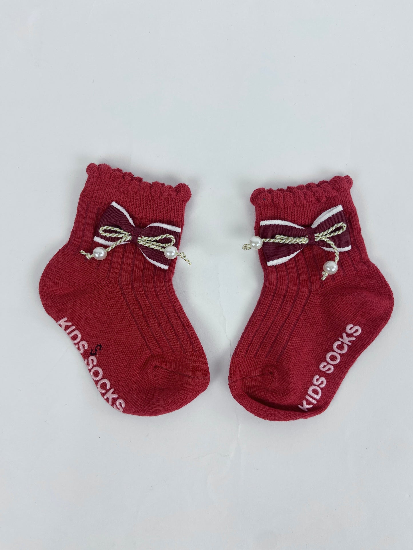 SH465-Medium Ribbon Baby Winter Socks
