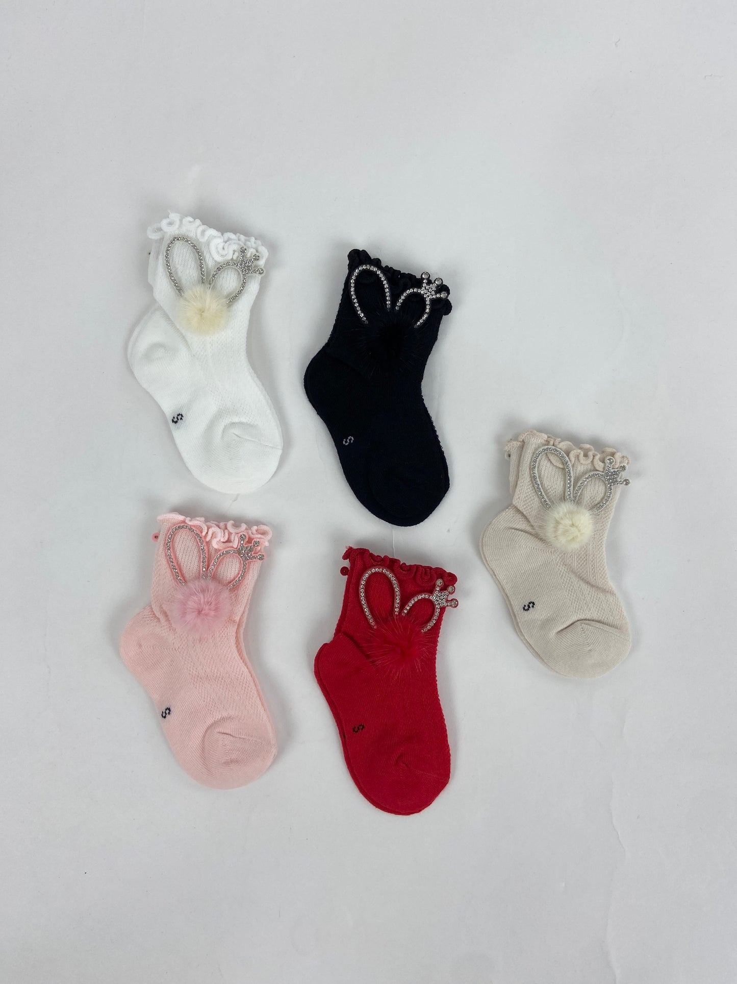 SH467-Crown Ribbon Baby Winter Socks