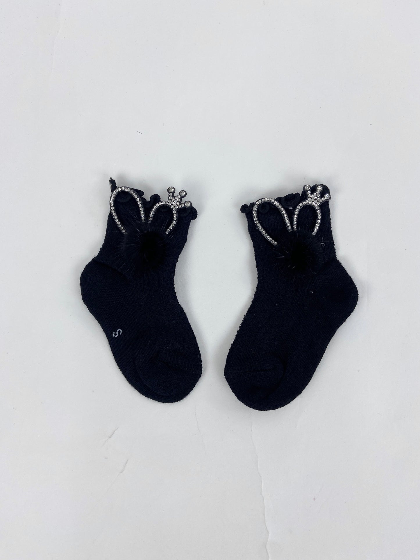 SH467-Crown Ribbon Baby Winter Socks