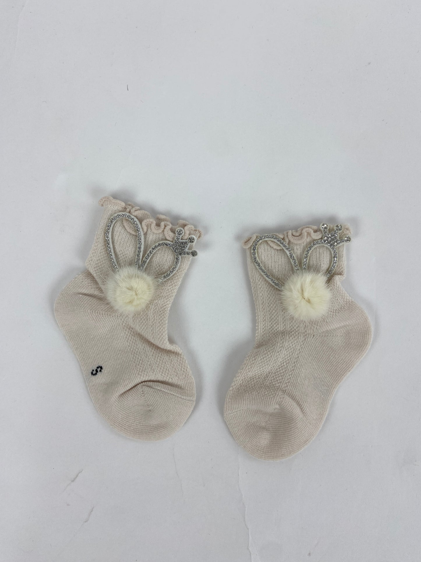 SH467-Crown Ribbon Baby Winter Socks