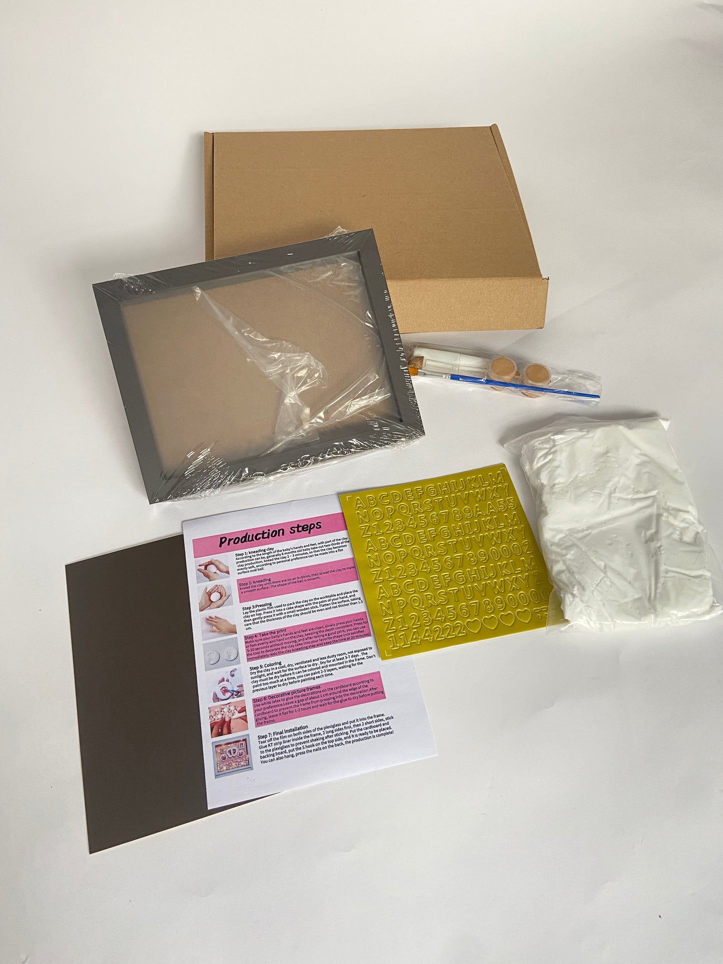 Baby DIY Handprint & Footprint Rectangular Frame Kit