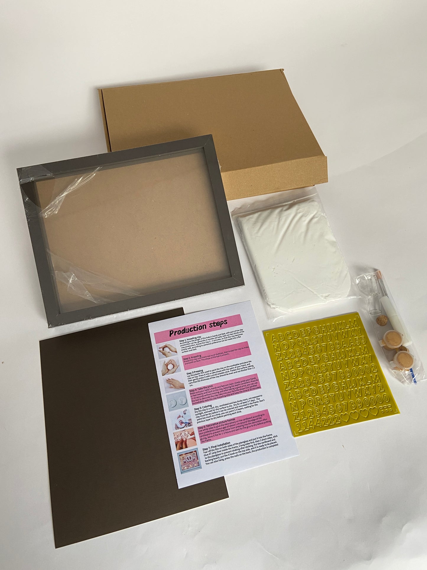 Baby DIY Handprint & Footprint Rectangular Frame Kit