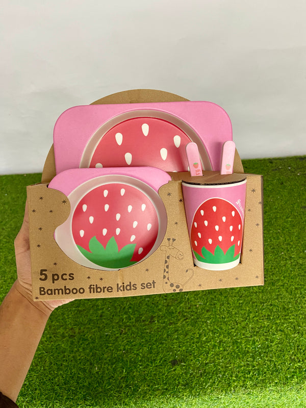 FE208-5-Piece Bamboo Fiber Baby Tableware Set