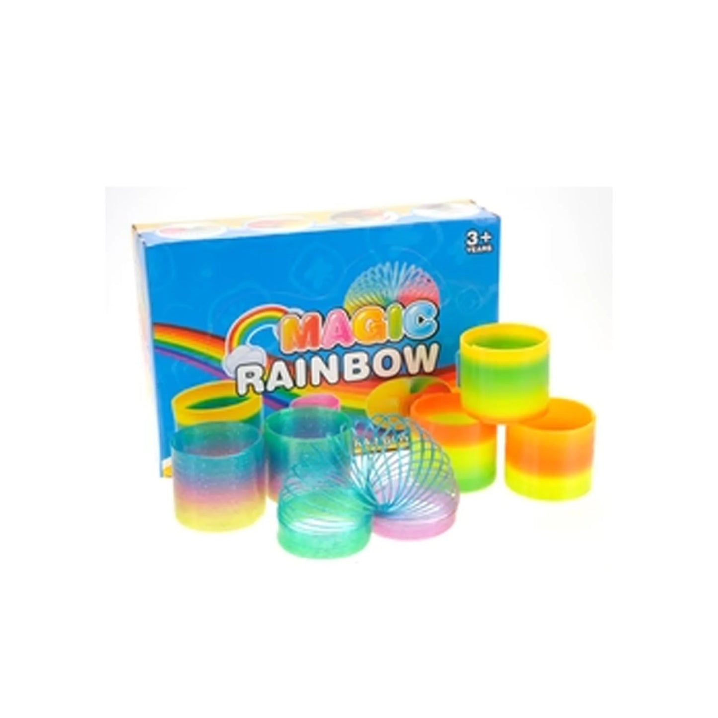 6 Pcs Magic Rainbow Slinky Springs Assorted Colors-BY807-1DW