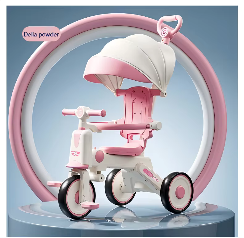 Childrens Tricycle Can Sit and Push Baby Artifact Hand Push Lightweight Folding