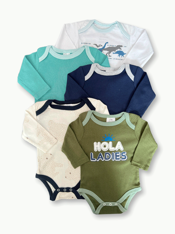 Pack Of 5 Premium Baby Bodysuits (0-3M)