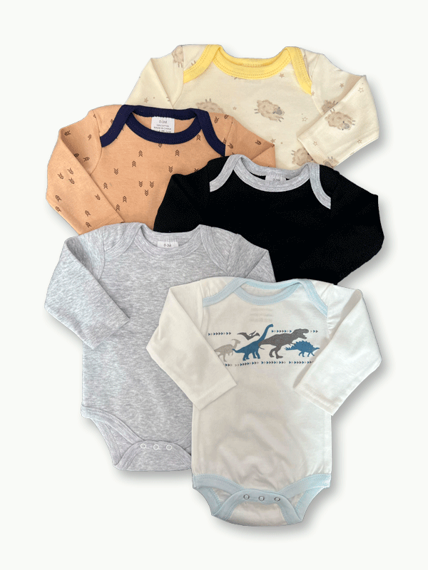 Pack Of 5 Premium Baby Bodysuits (0-3M)