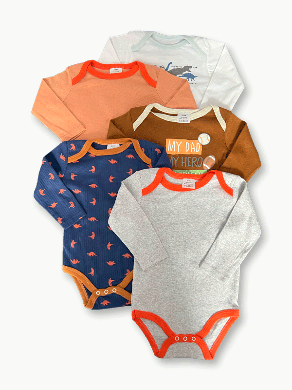 Pack Of 5 Premium Baby Bodysuits (6-9M)